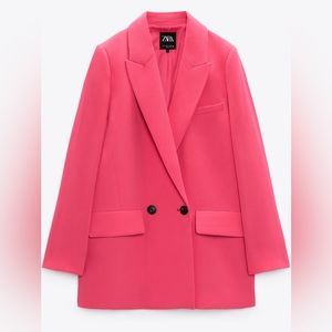 Zara Pink Long Flowy Blazer